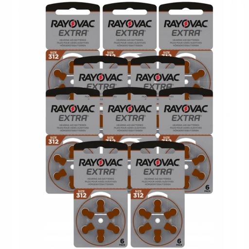 RAYOVAC EXTRA 312 PR41 СЛУХОВЫЕ БАТАРЕИ 60 шт.