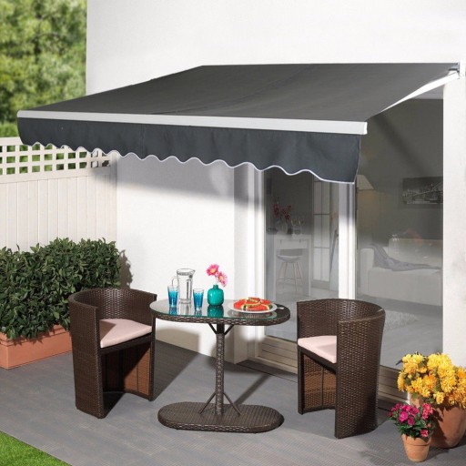Маркиза для террасы Aufun Balcony с ручкой. 360x300 см, темно-серый