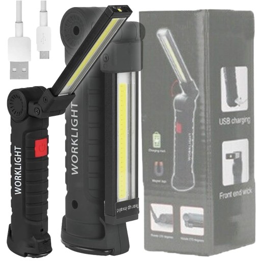 LAMPA WARSZTATOWA LATARKA USB 5w1 DO WARSZTATU, aż 1200 mah LED Z MAGNESEM