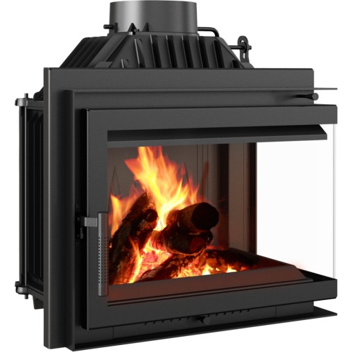 WKŁAD kominek powietrzny żeliwny narożny 8kw SIMPLE m/s BS prawy 150 dolot