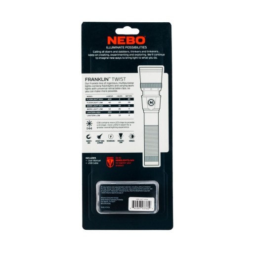 Фонарик FRANKLIN TWIST RC NEBO NEB-WLT-0024-G
