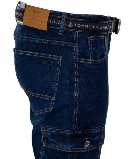 Spodnie bojówki jeansowe dżinsowe jeans W35