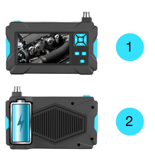 Инспекционная камера Эндоскоп DUO LCD HD 4,3 дюйма 2xFHD 8 мм 10 м 9 светодиодов ДВЕ КАМЕРЫ
