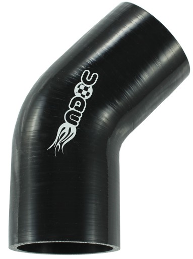 MDC SILICONE ELBOW 80mm 45s черный турбо впуск