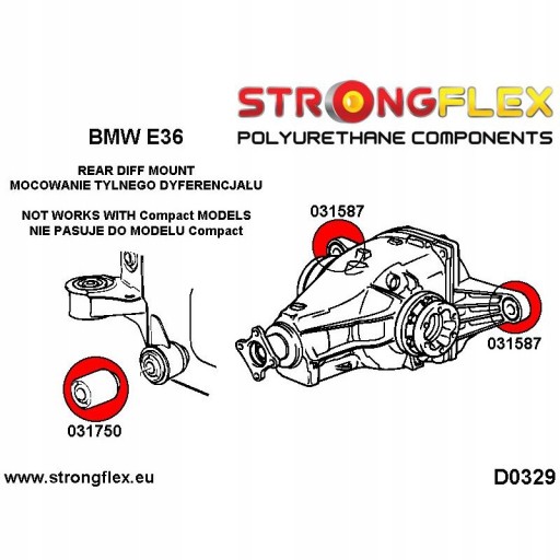 TULEJA TYLNEGO DYFERENCJAŁU PRZEDNIA SPORT BMW E36