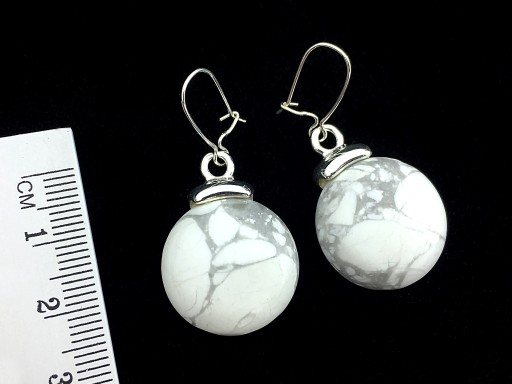 Серьги-подвески с говлитом, серебряные серьги пр 925