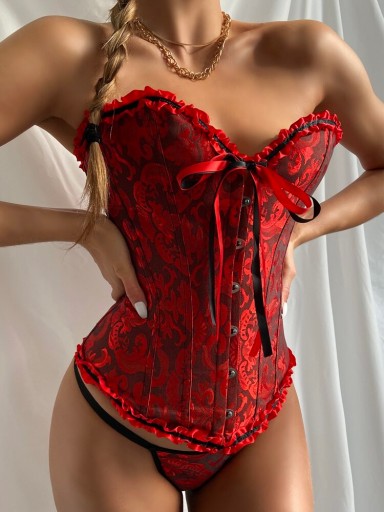 СЕКСУАЛЬНЫЙ КРАСНЫЙ ГОТИЧЕСКИЙ КОРСЕТ ДЛЯ ПОХУДЕНИЯ, L (40)