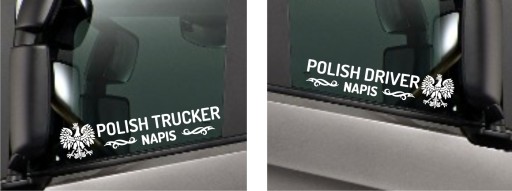Naklejka na tira POLISH TRUCKER DRIVER Imię Orzełek Polska *KOLORY *44cm
