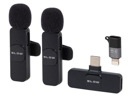 2x БЕСПРОВОДНОЙ ПРИЕМНИК ДЛЯ МИКРОФОНА, АДАПТЕР USB-C ДЛЯ МОЛНИИ