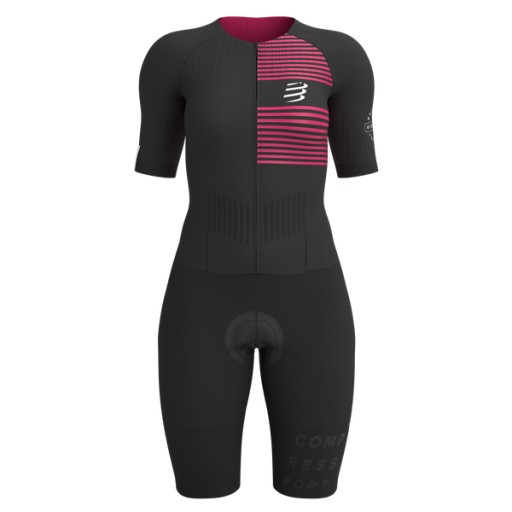 COMPRESSPORT Женский комбинезон для триатлона AERO SS TRISUIT черный/джазовый M