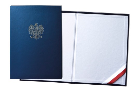 Okładka na dyplom B5, z orłem srebrnym