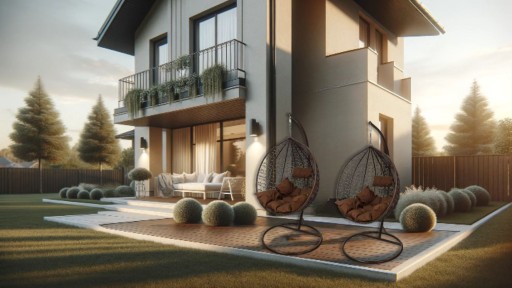 ПОДВЕСНОЙ СТУЛ COCOON, ПОДУШКА XXL, КОРИЧНЕВЫЙ КАРКАС, КРЕСЛО-КАЧАЛКА, САДОВАЯ КОРЗИНА