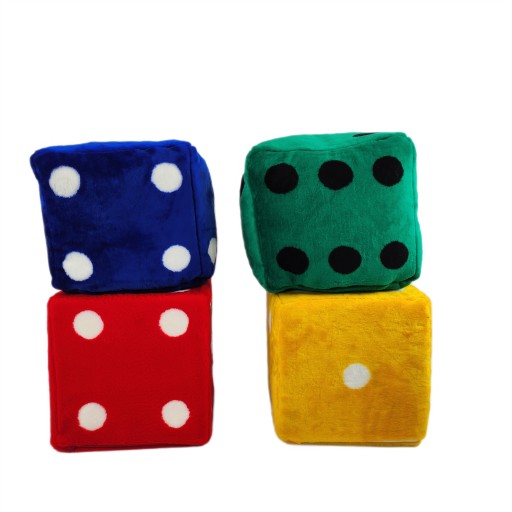 Пуф DICE с точками детский из Плюша - ПЕНОПОЛОТЕННЫЙ ГРАНУЛЯТ