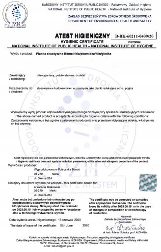 PANEL AKUSTYCZNY ABSORBER ECHA W POMIESZCZENIU 5cm