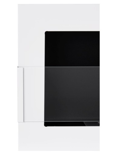 Biokominek z szybą wiszący 900x400 biały połysk