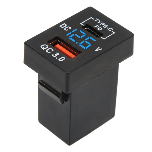 АВТОМОБИЛЬНОЕ ЗАРЯДНОЕ УСТРОЙСТВО QC3.0+PD USB 12-24В С РАЗЪЕМОМ ДЛЯ ЗАРЯДКИ ВОЛЬТМЕТРА