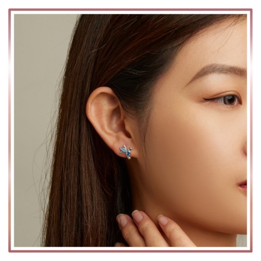 Серебряные серьги РАЙСКИЕ ПТИЦЫ S925