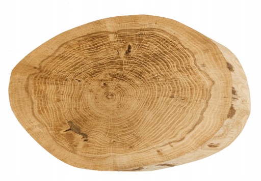 PLASTER DREWNA DĘBOWY BLAT STOLIKA ELIPTYCZNY SKOŚNY DĄB DŁ 40-45CM szlif