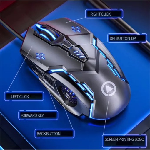ИГРОВАЯ МЫШЬ С БЕЛОЙ ПОДСВЕТКОЙ