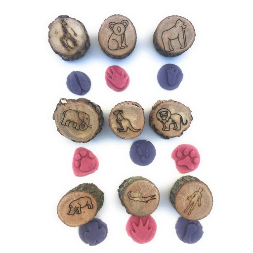 9x Znaczki ze śladami zwierząt DIY Odcisk stopy zwierząt Stempel w stylu