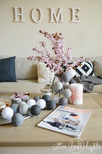 Zestaw lampek Cotton Balls Grey Shadow 20 kul