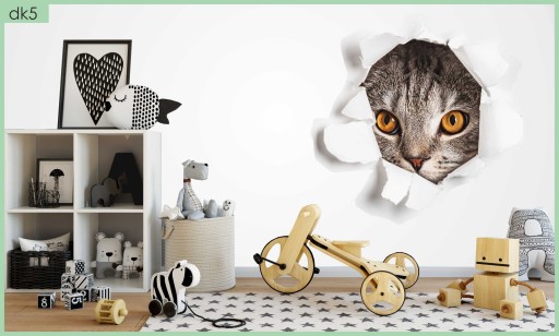 3D НАКЛЕЙКИ НА СТЕНУ для детей котёнок, КРУПНЫЕ УЗОРЫ
