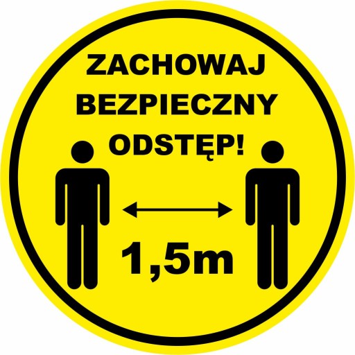 Наклейка «СОХРАНЯЙТЕ БЕЗОПАСНОЕ РАССТОЯНИЕ 1,5 м»