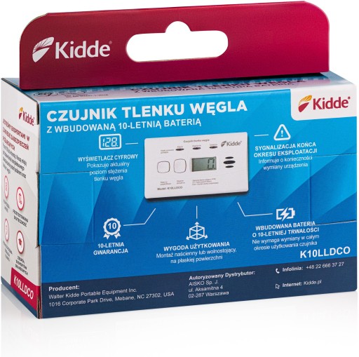 Детектор угарного газа Kidde K10LLDCO с ЖК-дисплеем