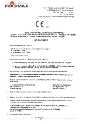 Wkład kominowy okrągły żaroodporny fi 200 8mb