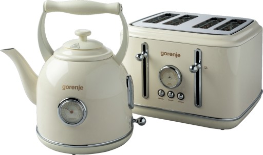 Набор бытовой техники GORENJE RETRO Чайник K17CLIN + тостер T2300CLIN бежевый мелкая бытовая техника