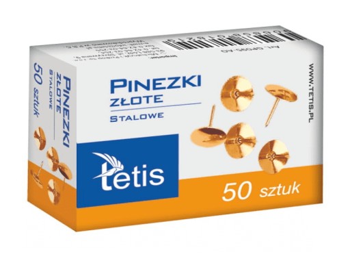 Булавки TETIS GOLD, 50 шт.