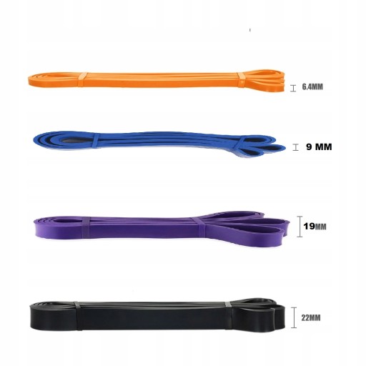 POWER BANDS ЭНЕРГИИ ДЛЯ ТРЕНИРОВОК С СОПРОТИВЛЕНИЕМ – НАБОР ИЗ 4 ШТ.