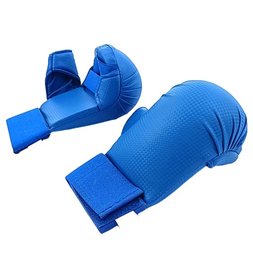 Перчатки de-Karate Легкие кожаные тренировочные перчатки для боя боксерские синие XS