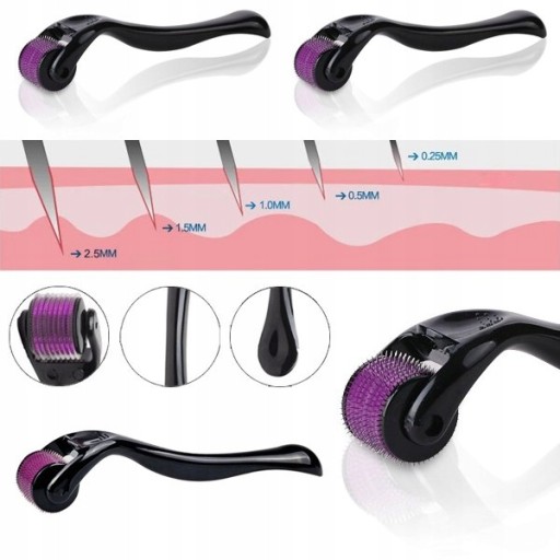 DERMA ROLLER - TYTAN WAŁEK - 0.5 mm 540 igieł - CE