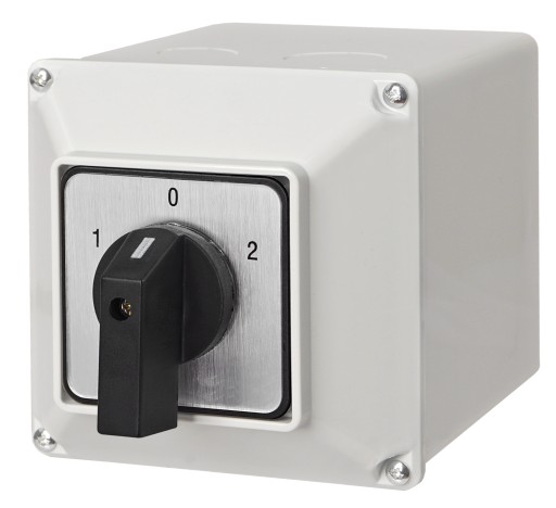 КУЛАЧКОВЫЙ ПЕРЕКЛЮЧАТЕЛЬ 63A 3F 1-0-2 В КОРПУСЕ IP65