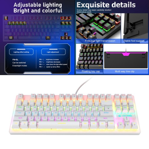 Gazechimp Wired Mechanical Gaming Keyboard Rainbow