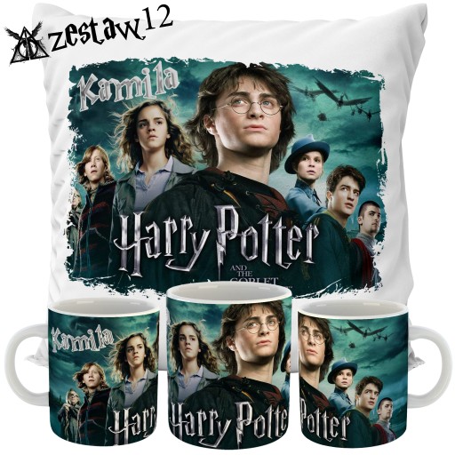 ZESTAW KUBEK + PODUSZKA HARRY POTTER IMIĘ PREZENT