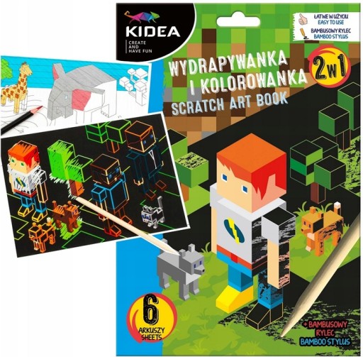 РАСКРАСКА KIDEA GAME SCRATCH PAGE + стилус