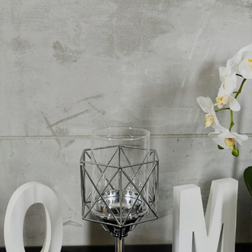 Подсвечник Glamour Lantern Chrome Silver кристалл