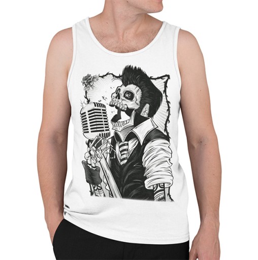 TANK TOP HORROR/ROCK ELVIS SKULL