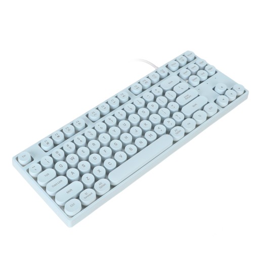 Игровая USB-клавиатура, круглые 87 клавиш, цветная, с подсветкой,