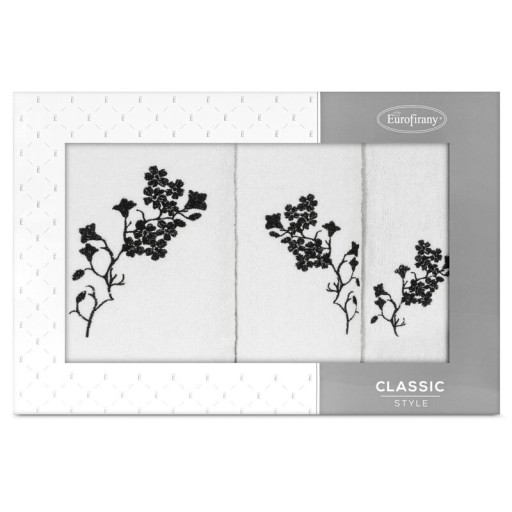 Комплект полотенец 3 шт. BLOSSOM Евро шторы белый черный