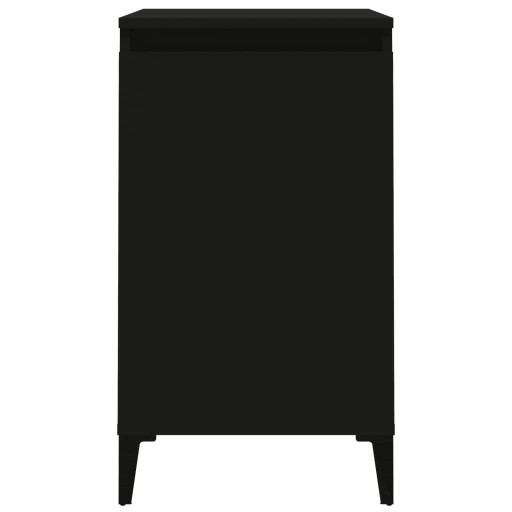 VidaXL Тумбочка прикроватная, черный, 40x35x70 см, ткань
