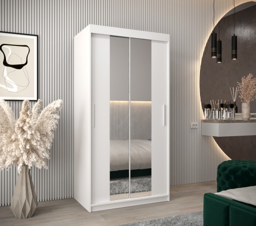 Современный шкаф-купе с полками Т1 100 см.