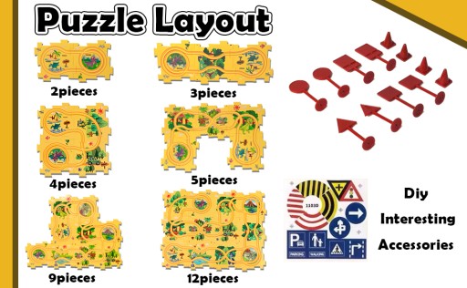 KOLEJKA ELEKTRYCZNA POCIĄG TORY TUNEL I PUZZLE GRA LOGICZNA DINOZAUR