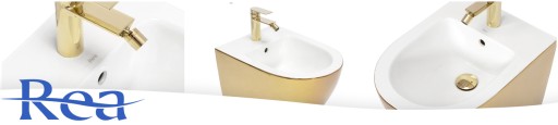 ПОДВЕСНОЕ БИДЕ CARLO MINI GOLD WHITE - REA