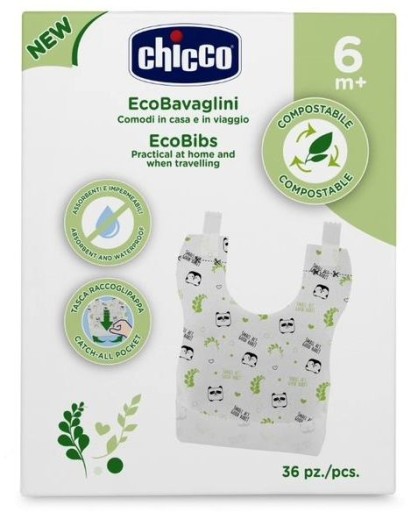 Chicco Śliniaki jednorazowe Eco 36szt. 6m+