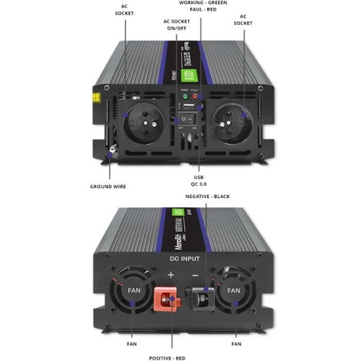Przetwornica napięcia Monolith 4000 MS Wave | 12V na 230V | 2000/4000W |