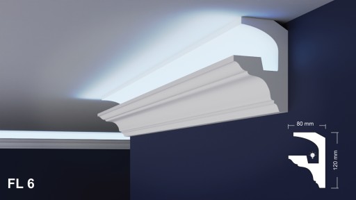 sztukateria oświetleniowa sufitowe listwy led 12x8