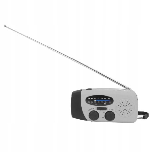 RADIO SŁONECZNE Z KORBĄ RĘCZNĄ LED USB Z BATERIĄ